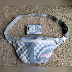 Sprayground Air to The Throne Jetset Savvy Crossbody and Matching Wallet